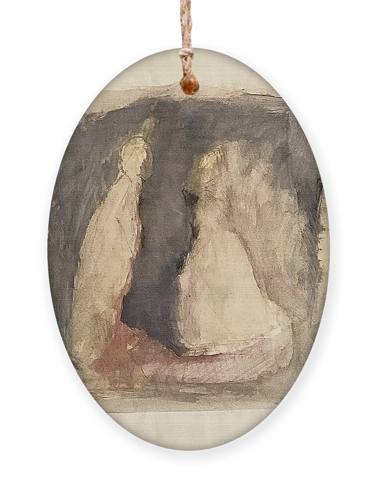 Couple. Confession Ornament featuring the drawing Confession by David Euler
