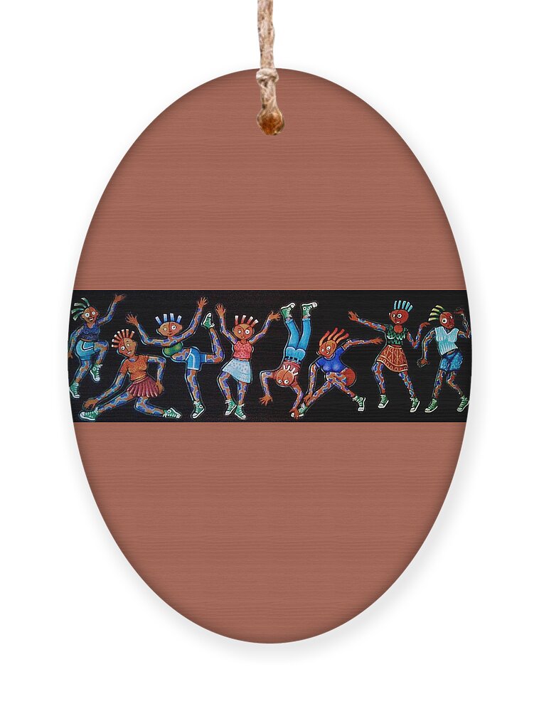 Dance Ornament featuring the painting Convers Allstar dance Ensemble by James RODERICK
