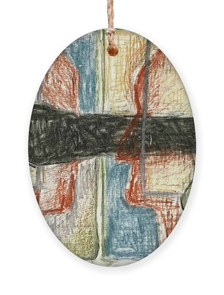Color Charcoal Ornament featuring the drawing Conversation by David Euler