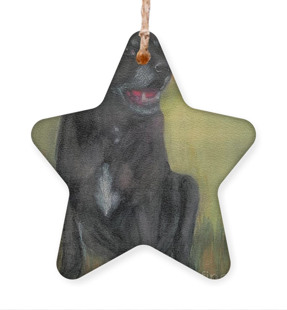 Dog Ornament featuring the painting Cooper by Sue Carmony