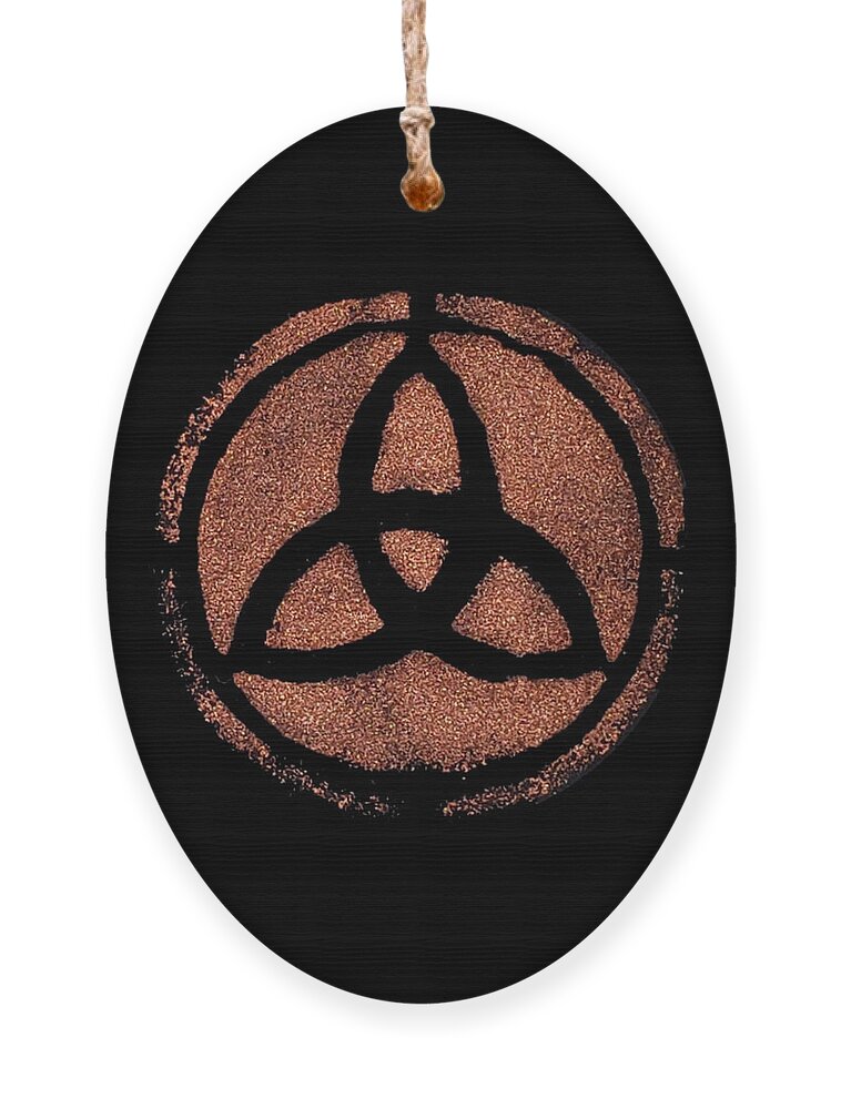 Copper Ornament featuring the painting Copper Triquetra by Vicki Noble