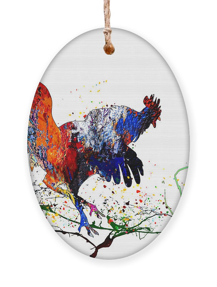 Coq Ornament featuring the mixed media Count Cocorico by Miki De Goodaboom