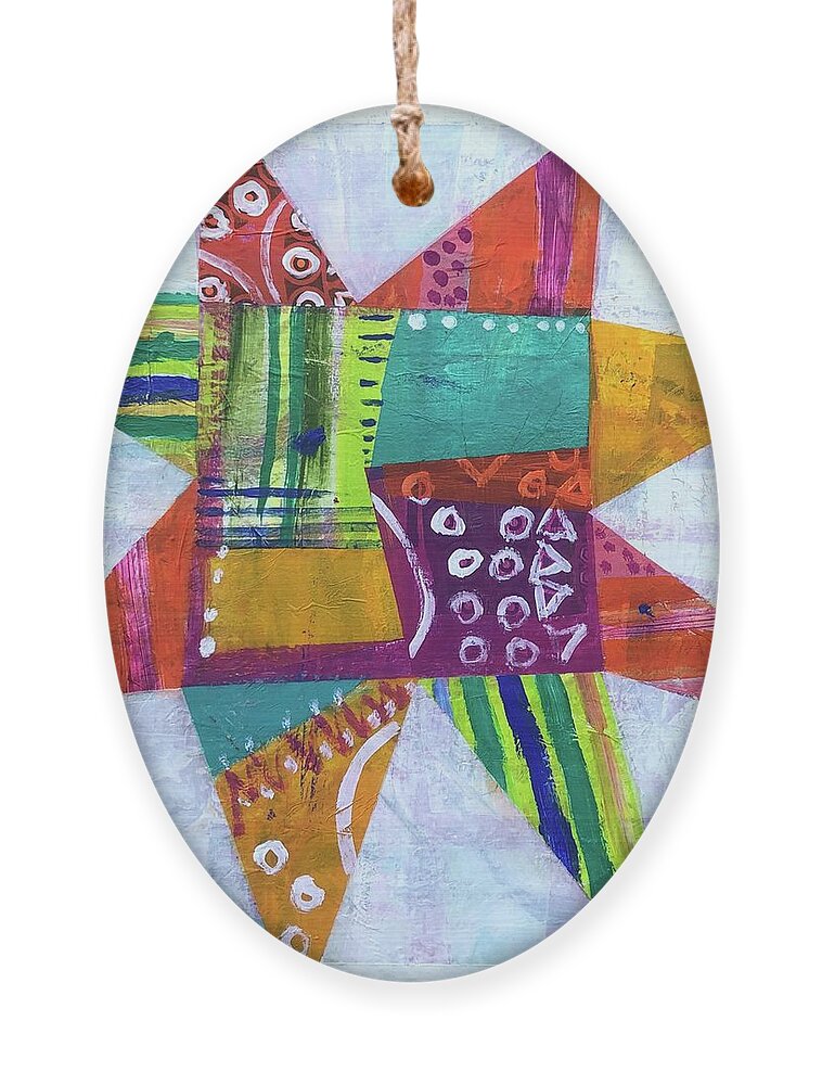 Star Ornament featuring the painting Coverup by Cyndie Katz