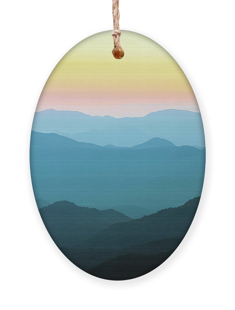 Cowee Moutain Ornament featuring the photograph Cowee Mountain Sunset Views North Carolina by Jordan Hill