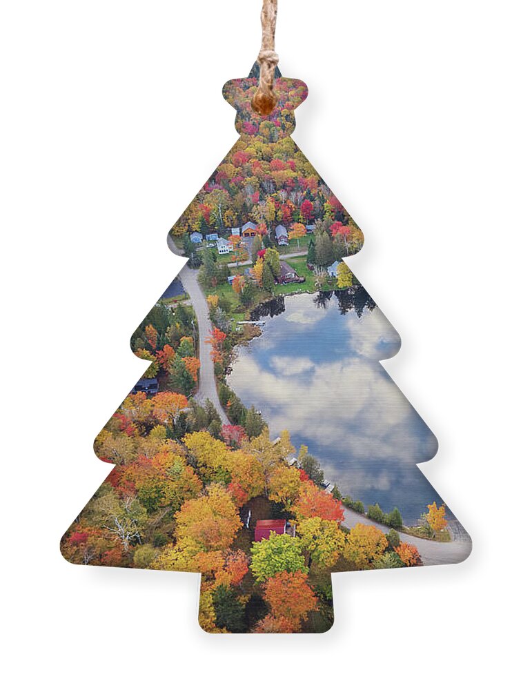  Ornament featuring the photograph Craig Cove Reflection - Newark Pond, Vermont by John Rowe
