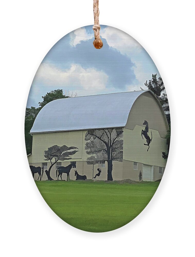 Farm Ornament featuring the photograph Creative Barn on Picturesque Farm by Roberta Byram