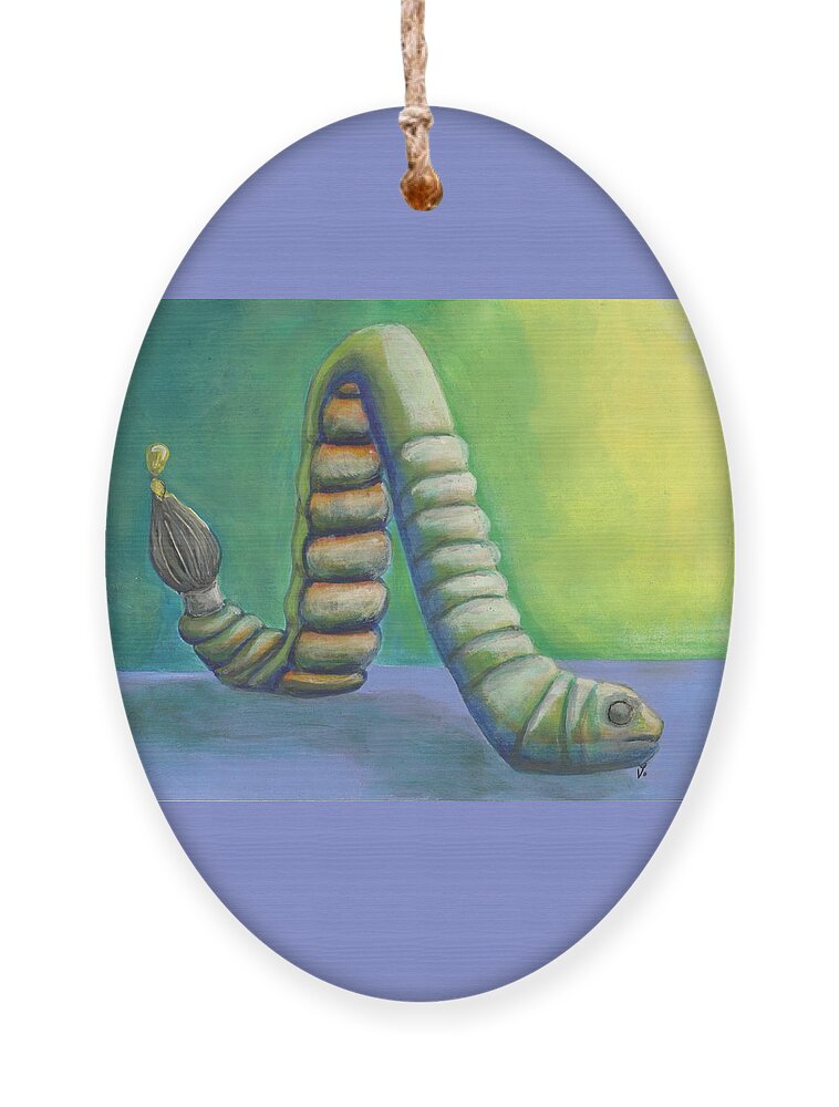 Worm Ornament featuring the painting Creative Juices by Vicki Noble