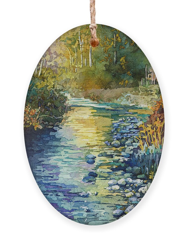 Creek Ornament featuring the painting Creekside Tranquility by Hailey E Herrera