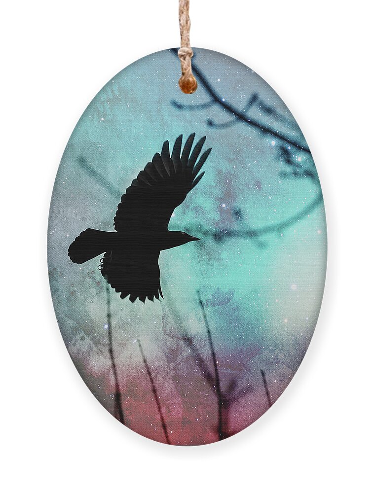 Crow Ornament featuring the photograph Crow Flying by Rebecca Cozart