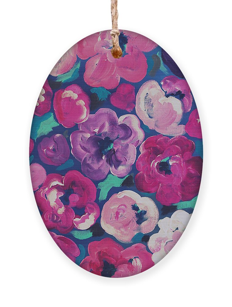 Floral Art Ornament featuring the painting Crush by Beth Ann Scott