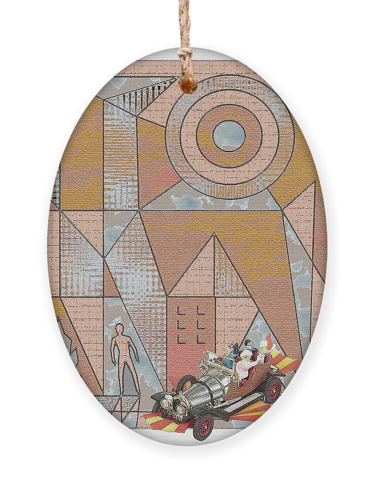 Cultcars Ornament featuring the digital art CultCars / Chitty Bang by David Squibb