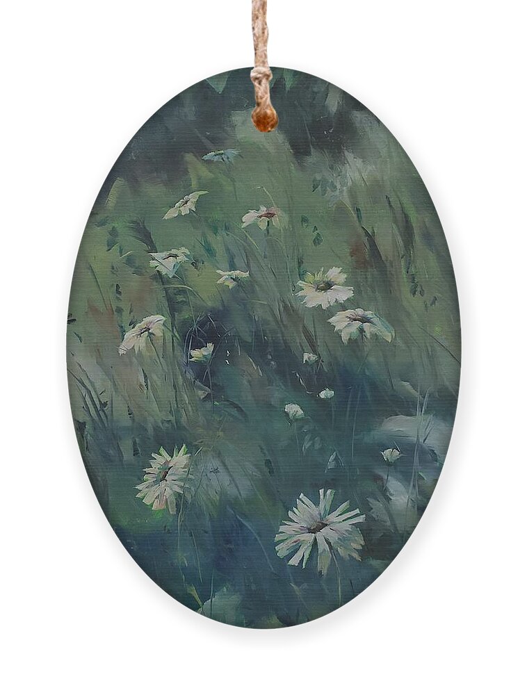 Flower Ornament featuring the painting Daisy-A-Day by Sheila Romard