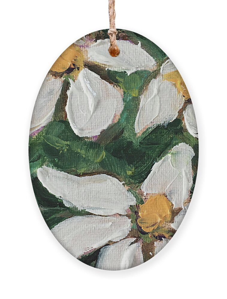 Gardenias Ornament featuring the painting Daisy Gardenias in Bloom by Roxy Rich