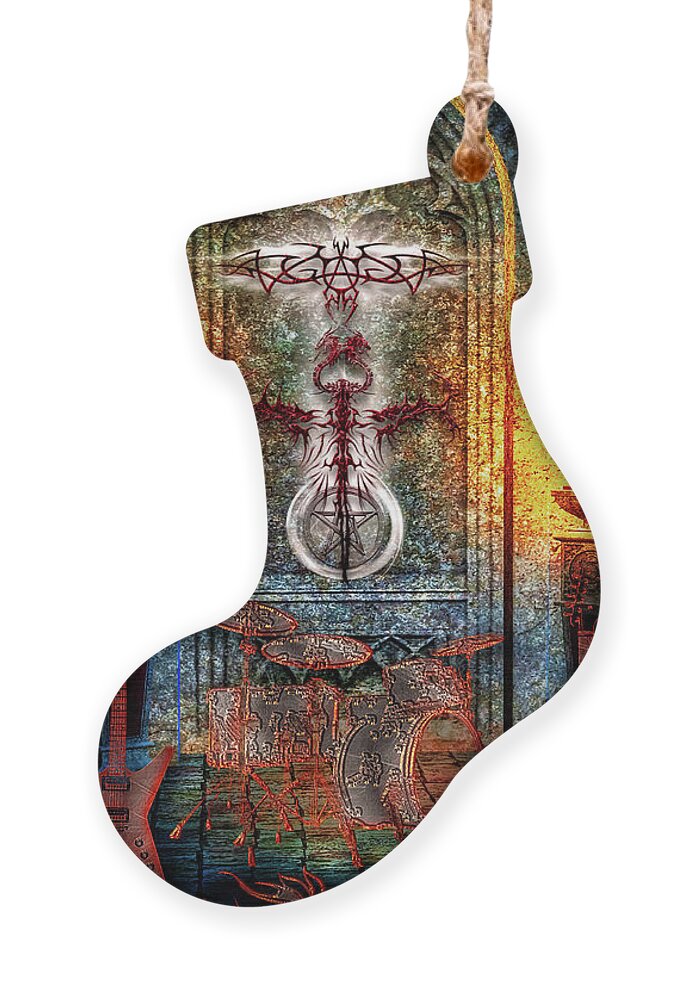 Heavy Metal Ornament featuring the digital art Dance With The Devil by Michael Damiani
