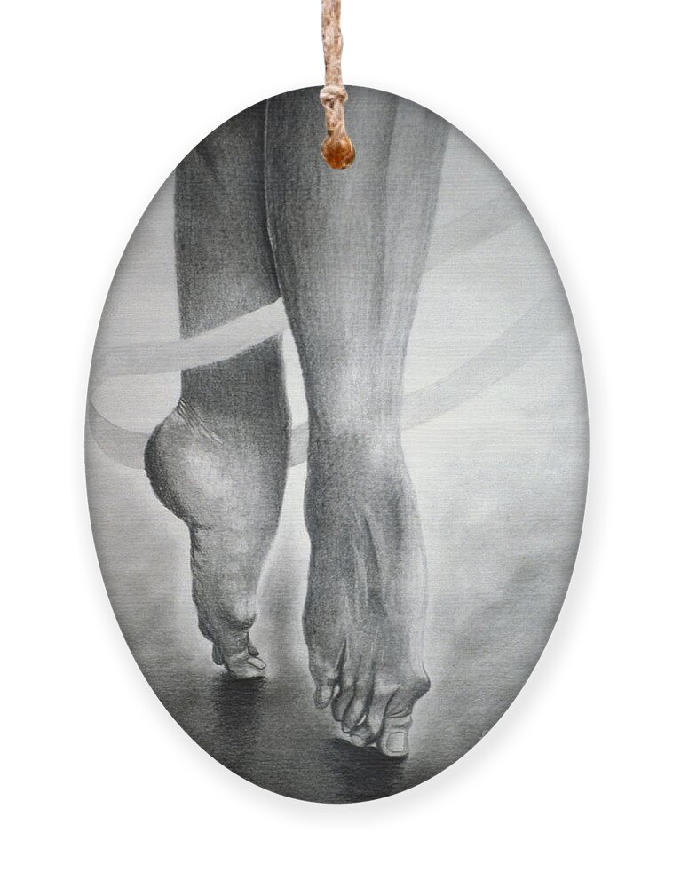 Dancer Ornament featuring the drawing Dancer's Feet by Pamela Henry