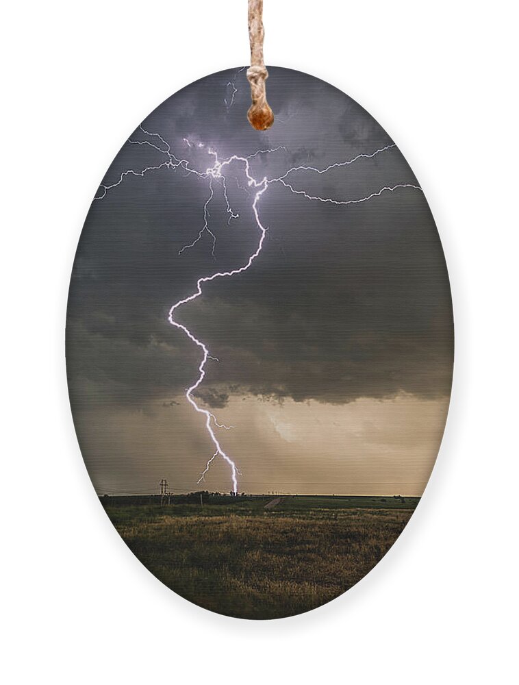 Lightning Ornament featuring the photograph Dancing Bolt by Marcus Hustedde
