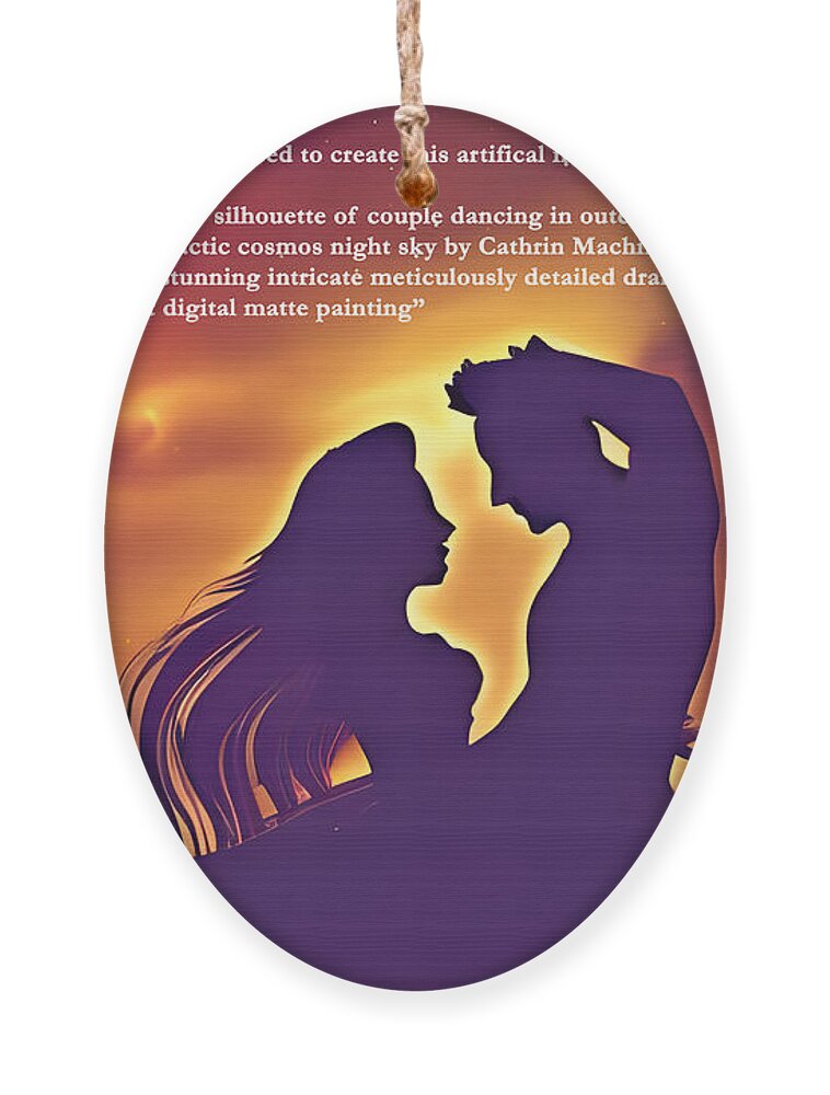 Digital Dancing Silhouette Space Ornament featuring the digital art Dancing in Space by Beverly Read