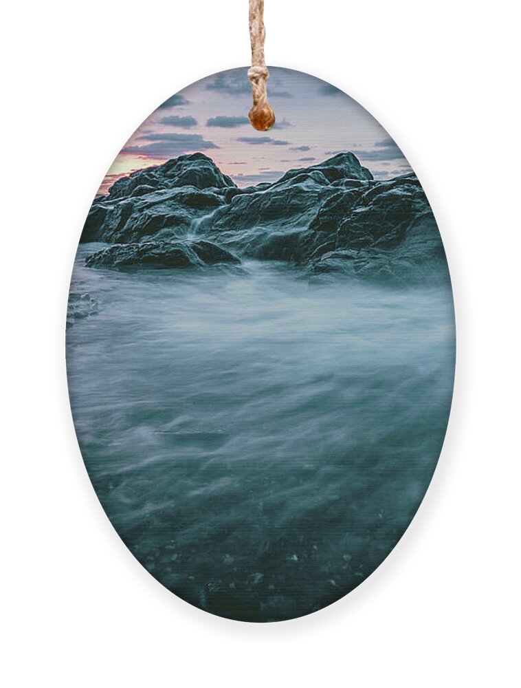 New Hampshire Ornament featuring the photograph Dark Surf by Jeff Sinon