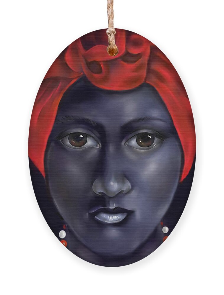 Santeria Art Ornament featuring the digital art Daughter of Chango by Carmen Cordova