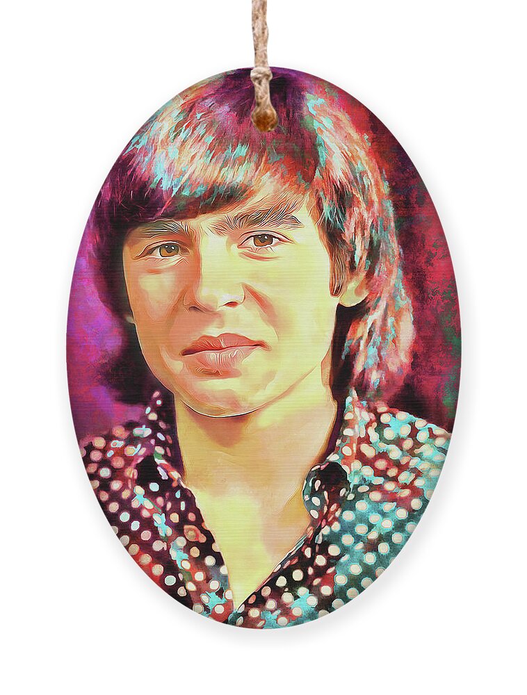 The Monkees Ornament featuring the mixed media Davy Jones Tribute Art Daydream Believer by The Rocker Chic