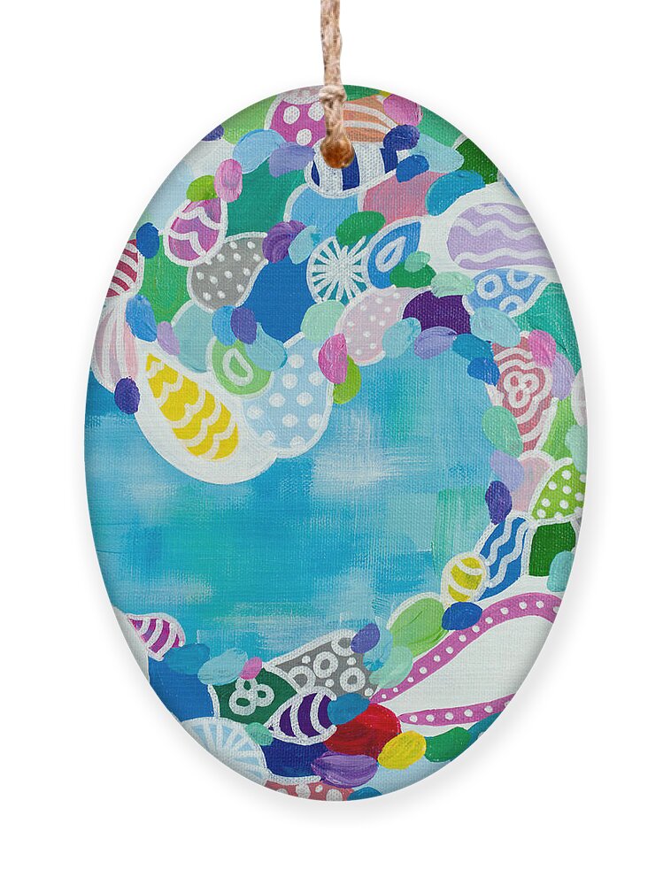 Wave Ornament featuring the painting Daybreak by Beth Ann Scott