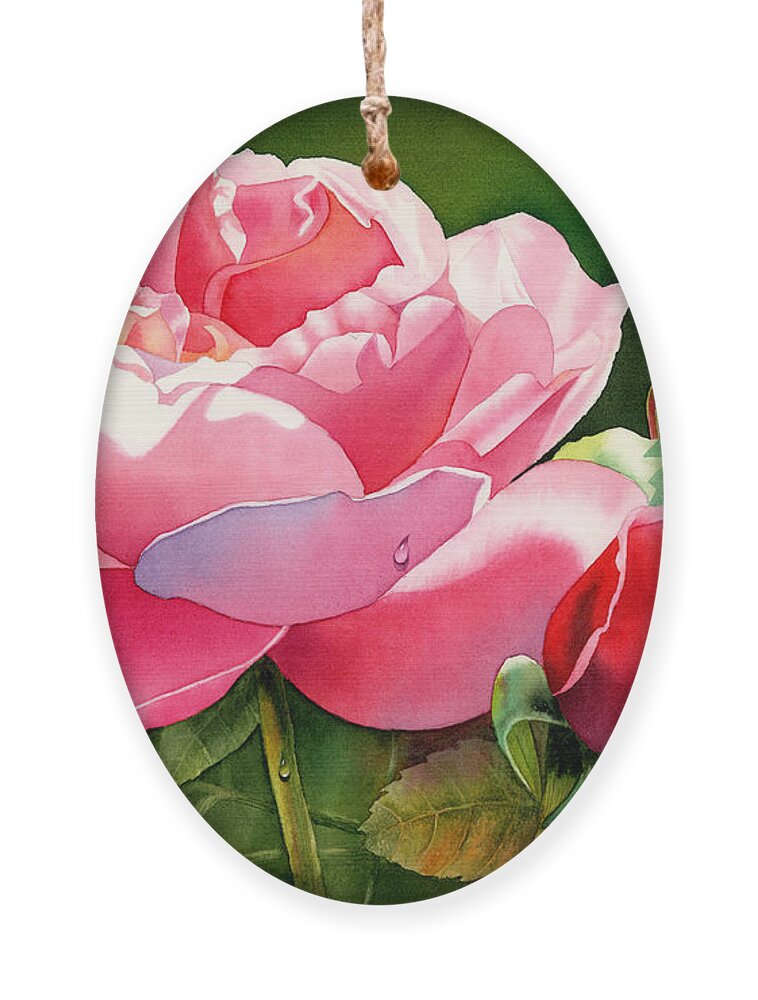 Rose Ornament featuring the painting Dazzling Rose by Espero Art