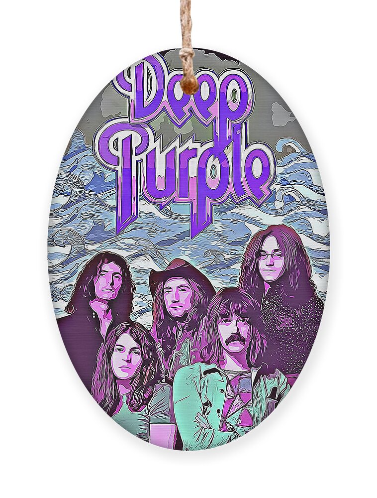 Deep Purple Ornament featuring the mixed media Deep Purple Art Smoke On The Water by The Rocker Chic