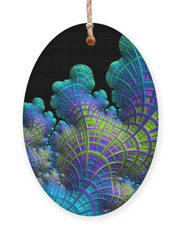 Deep Sea Coral Ornament featuring the digital art Deep Sea Coral by Susan Maxwell Schmidt