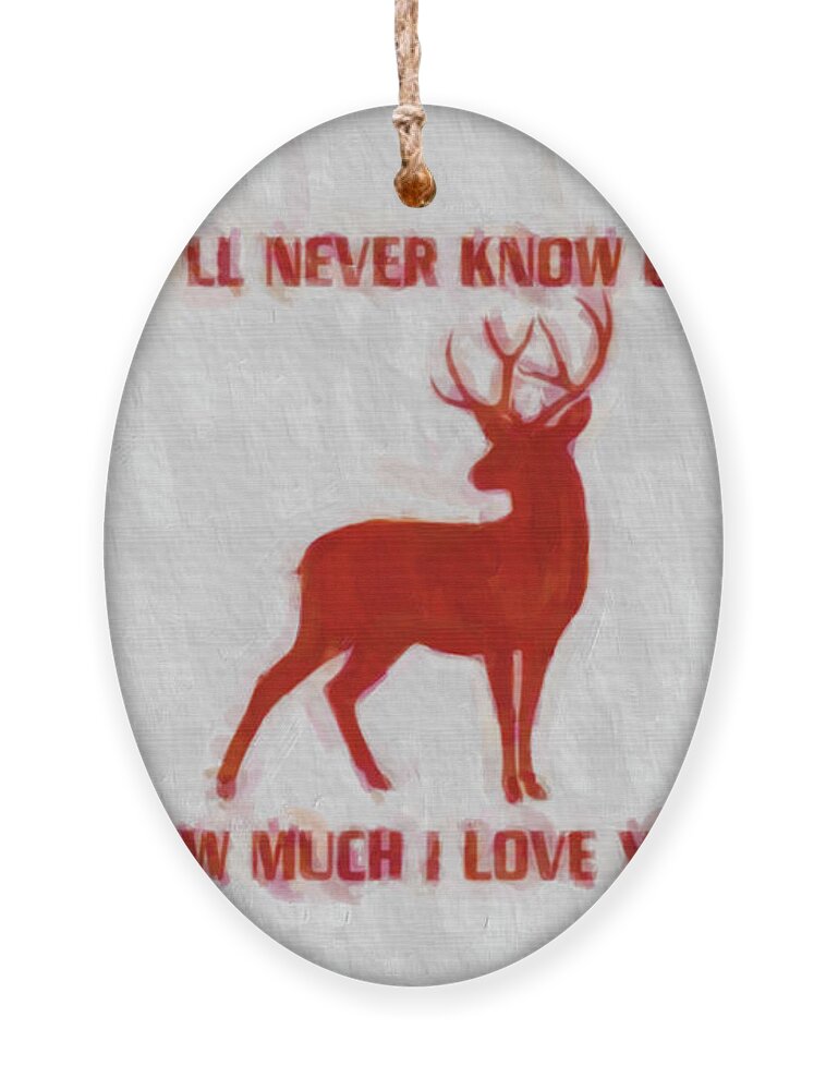 Love Ornament featuring the painting Deer art by Darrell Foster