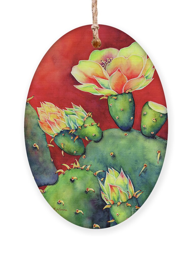 Cactus Ornament featuring the painting Desert Bloom by Hailey E Herrera
