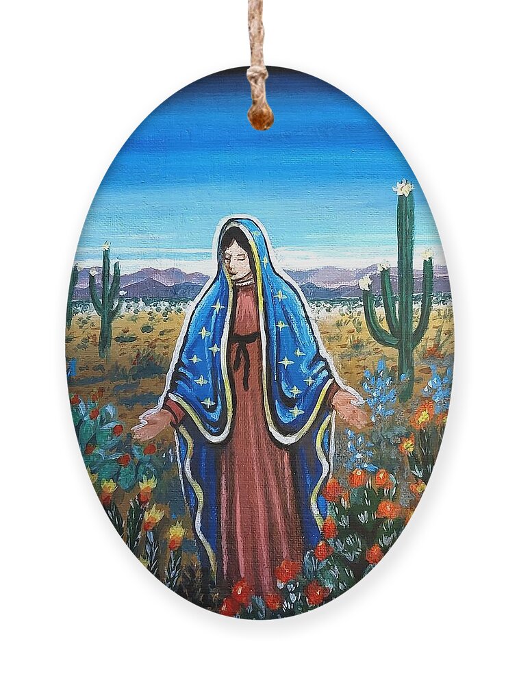  Ornament featuring the painting Desert Bloom by James RODERICK