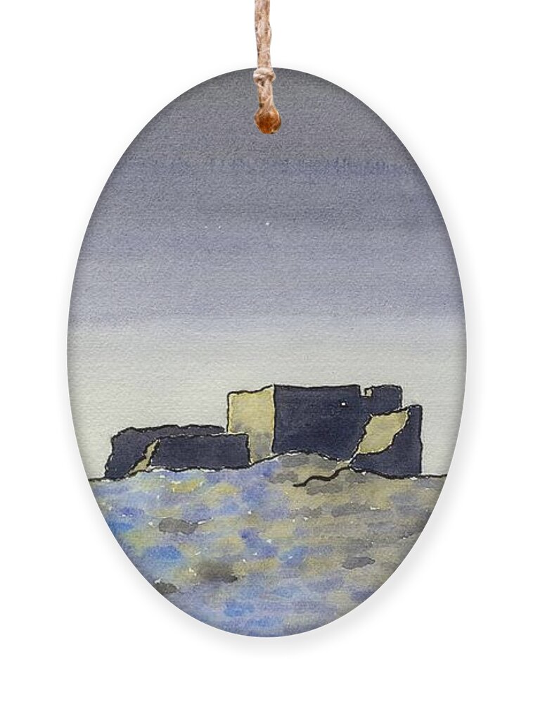 Watercolor Ornament featuring the painting Desert Shadows Lore by John Klobucher