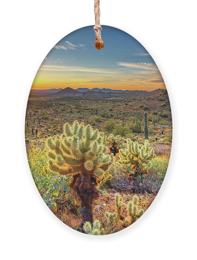 Sunrise Ornament featuring the photograph Desert Sunrise by Bob Falcone