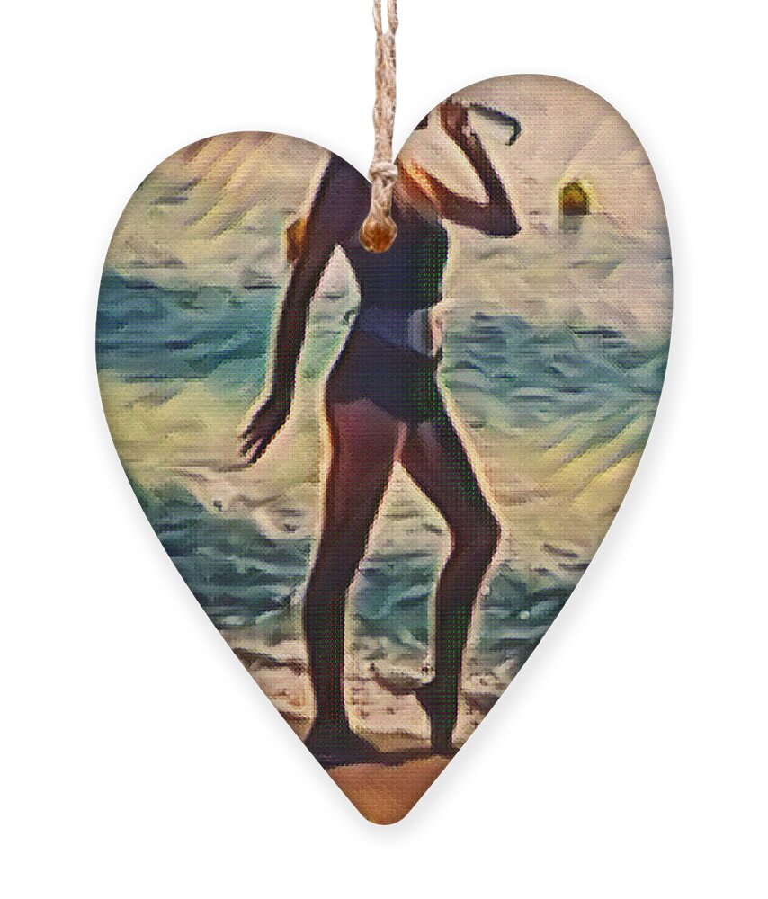 Fineartamerica Ornament featuring the digital art Digitail painting beach by Yvonne Padmos