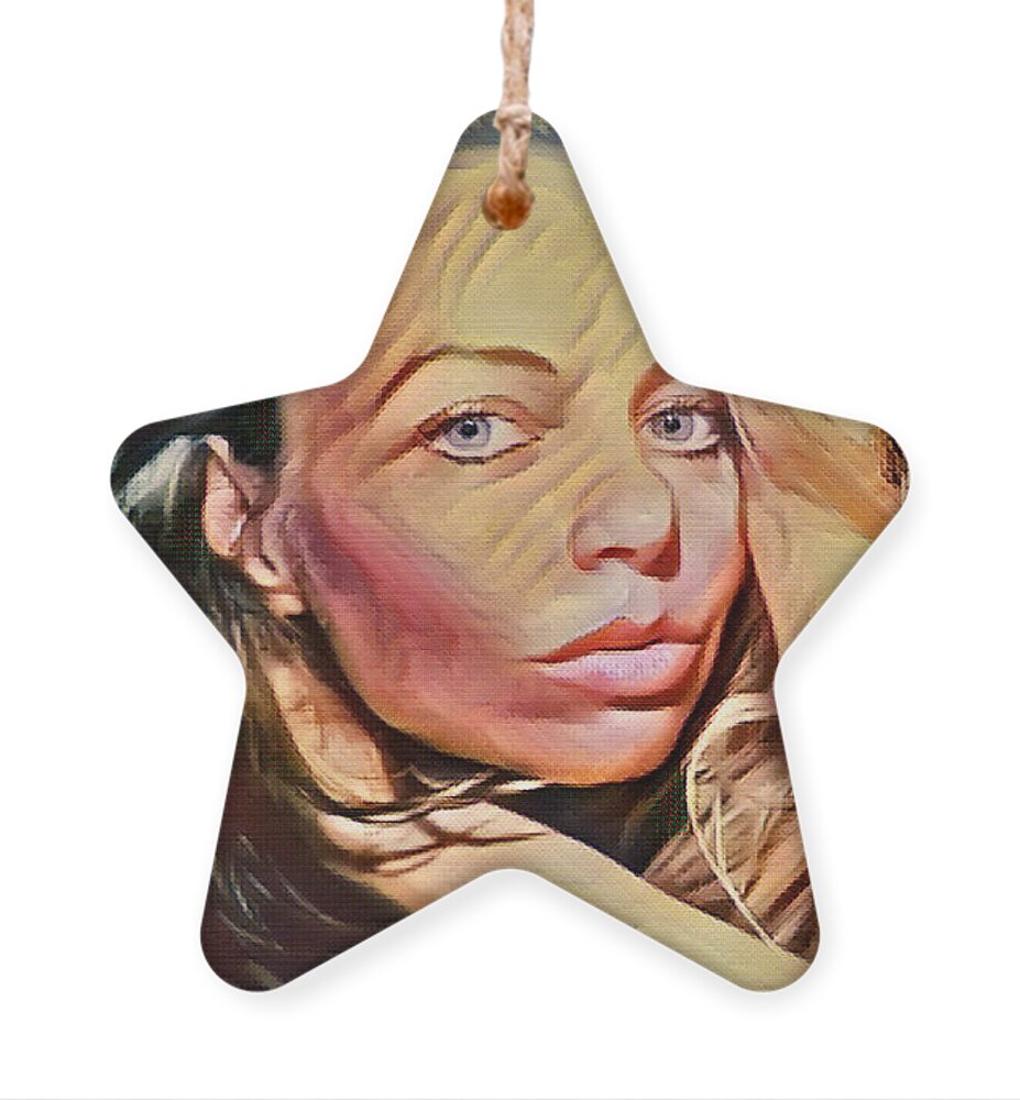 Fineartamerica Ornament featuring the digital art Digital Paint Portret by Yvonne Padmos