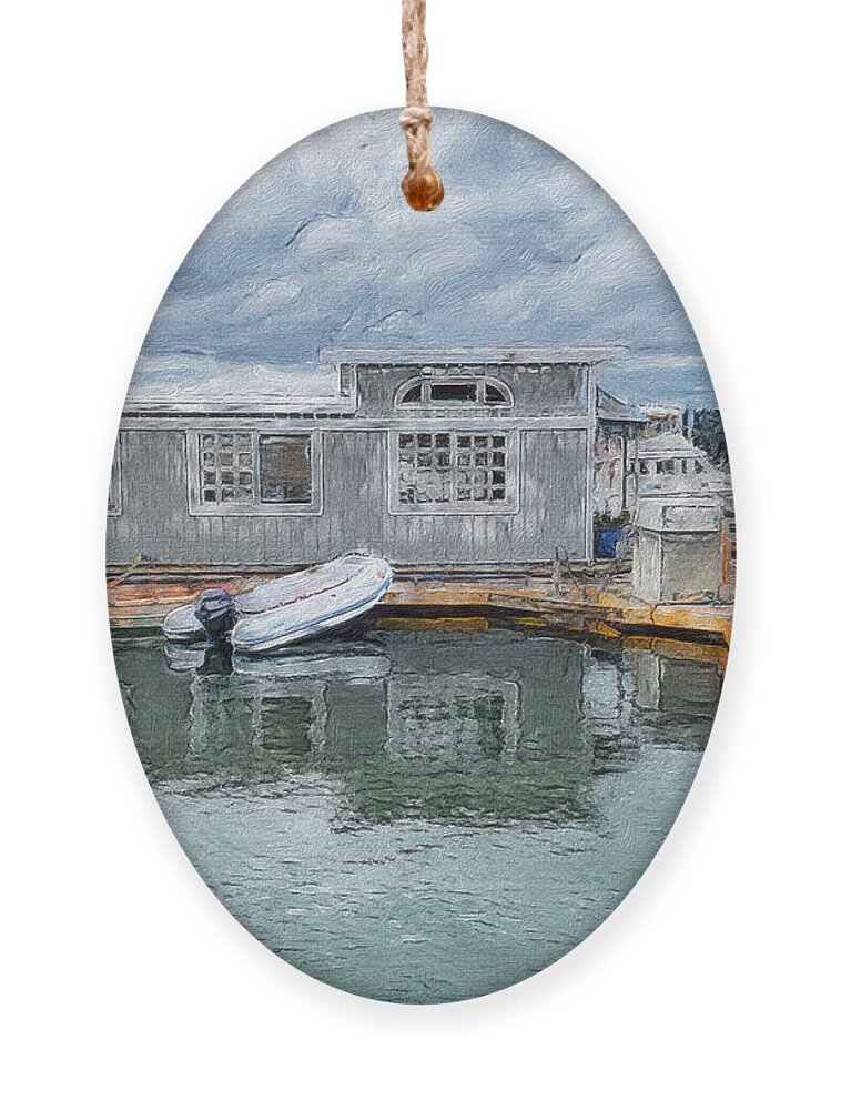 Brushstroke Ornament featuring the photograph Dinghies by Jerry Abbott