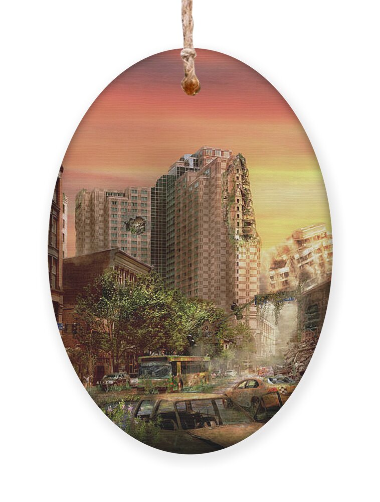 Dystopia Ornament featuring the photograph Disaster - Pittsburgh, PA - The Y2K Bug by Mike Savad