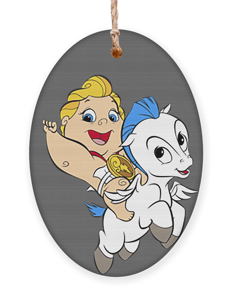 Disney Hercules Pocket Baby Riding Pegasus Ornament by Bernao Imari - Pixels