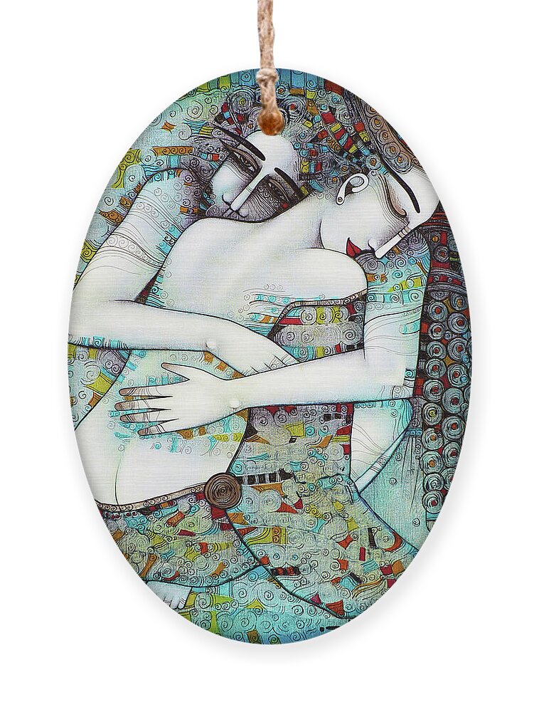 Love Ornament featuring the painting Do not leave me by Albena Vatcheva