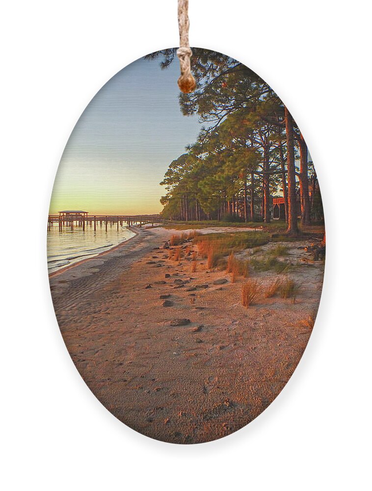 Bay Ornament featuring the photograph Dock on the Bay by Judy Hall-Folde