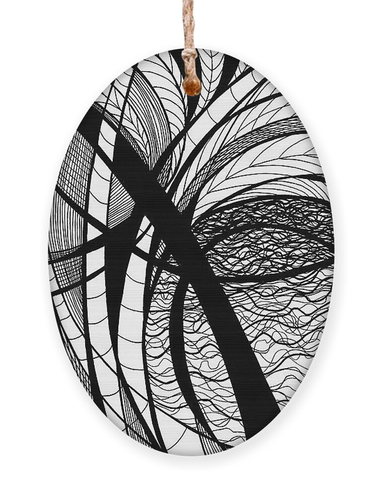 Black And White Ornament featuring the drawing Dominican Sunset by Lynellen Nielsen