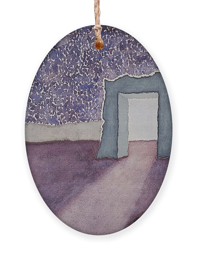 Watercolor Ornament featuring the painting Door of Lore by John Klobucher