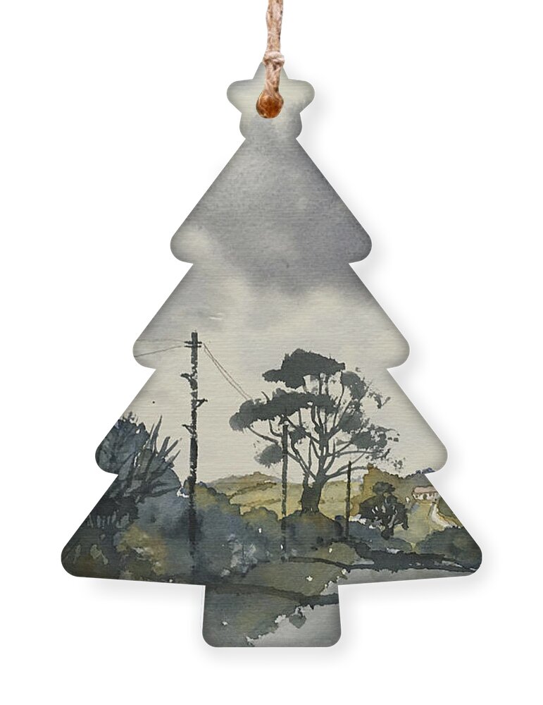 Watercolour Ornament featuring the painting Down the Hill to Butterwick by Glenn Marshall