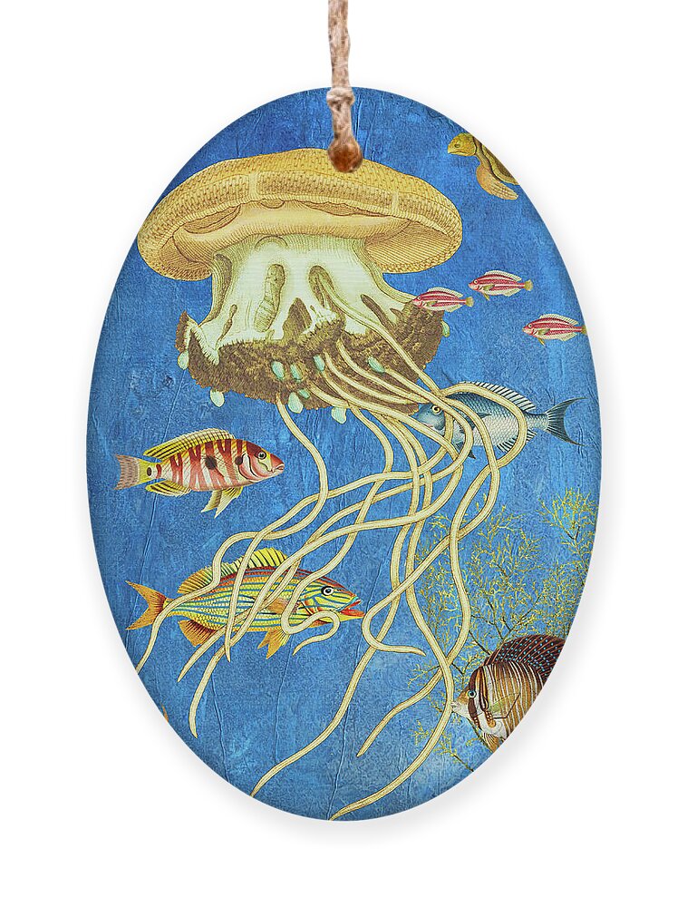 Sea Ornament featuring the mixed media Down Under by Lorena Cassady