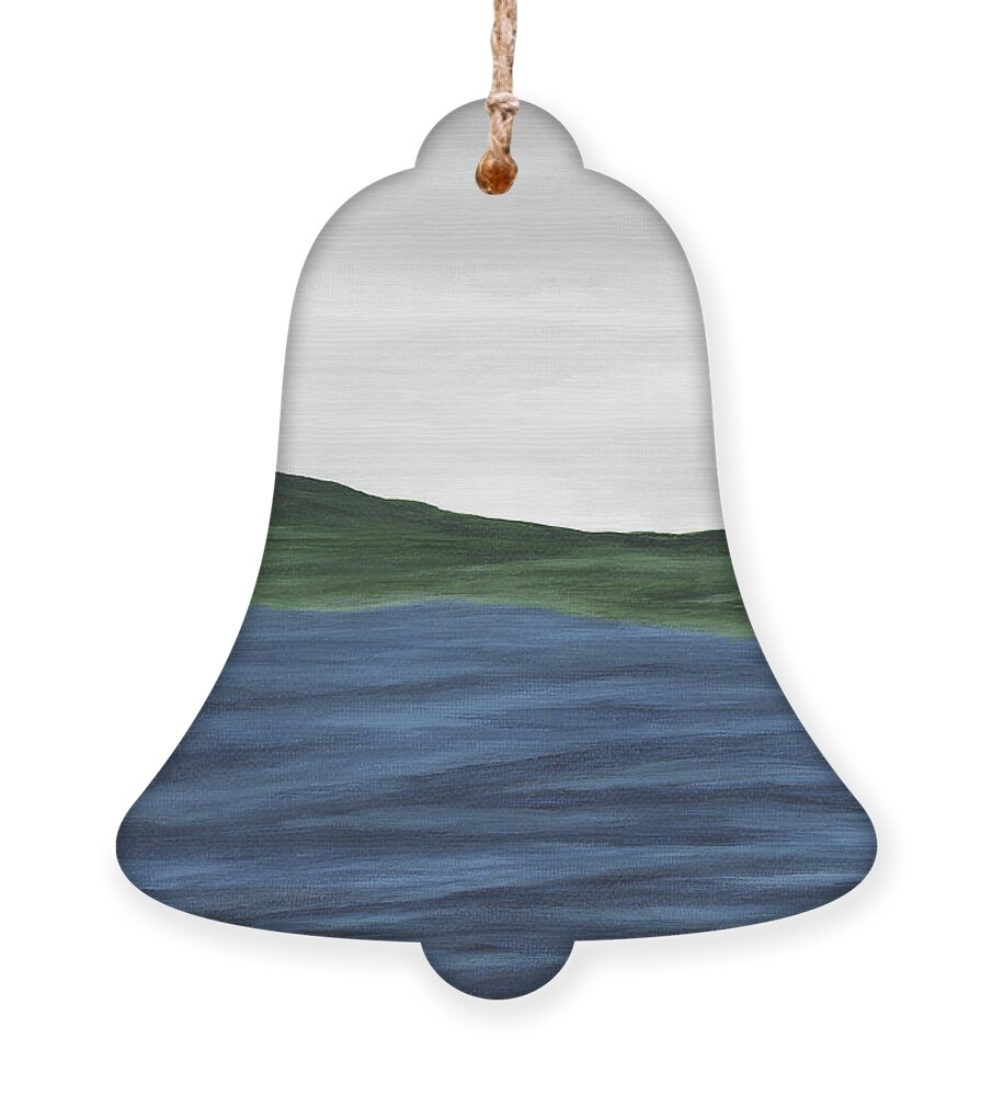Navy Blue Ornament featuring the painting Dream Lake by Rachel Elise