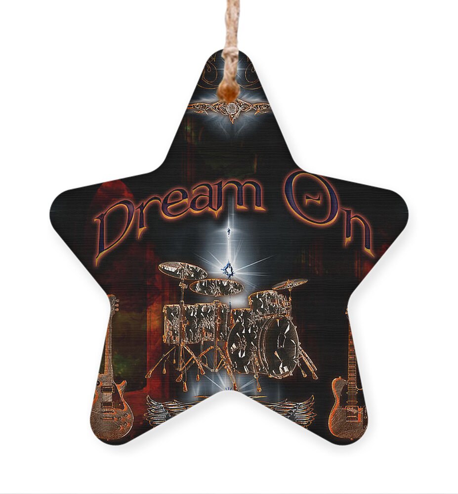 Aerosmith Ornament featuring the digital art Dream On by Michael Damiani