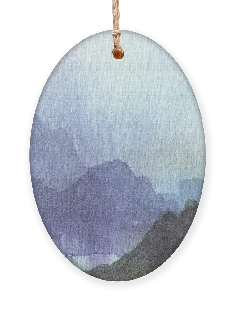 Calm Ornament featuring the painting Dreamy Calm Landscape Peaceful Lake Shore Quiet Meditative Nature I by Irina Sztukowski