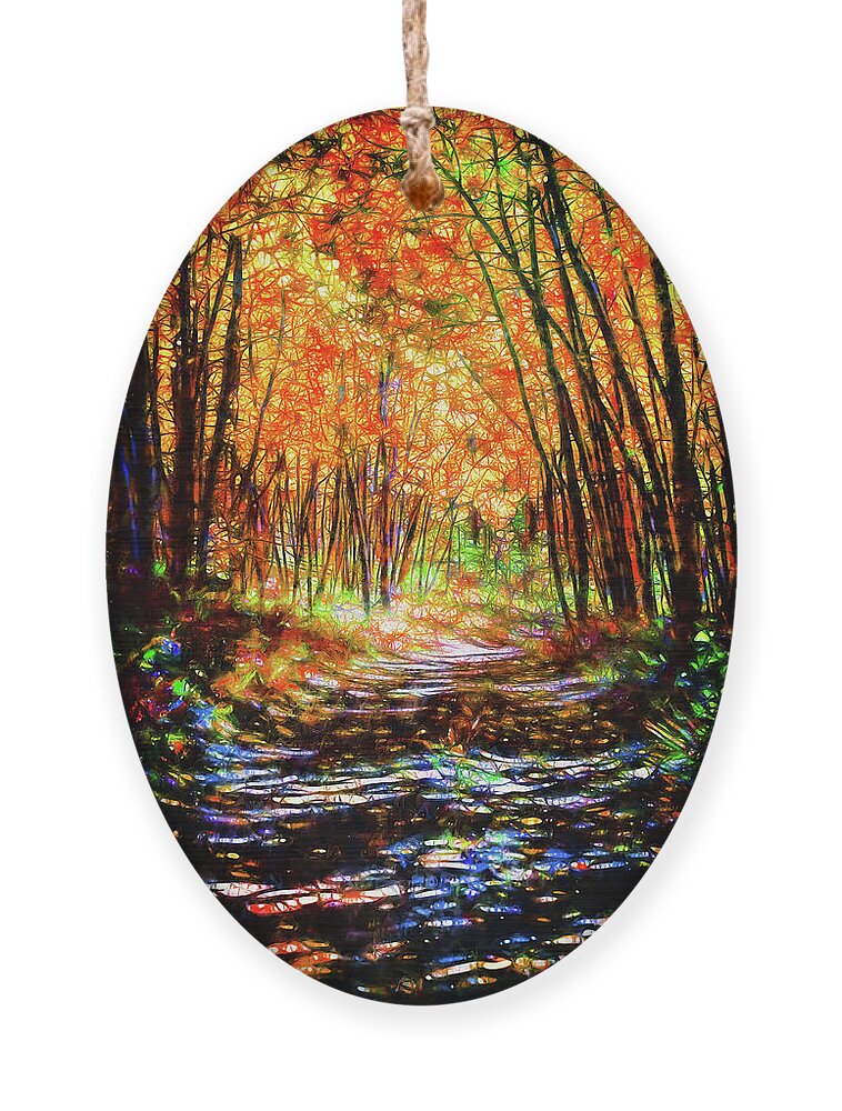 Fantasy Ornament featuring the photograph Dreamy Path Through Aspen Trees by OLena Art by Lena Owens - Vibrant Design