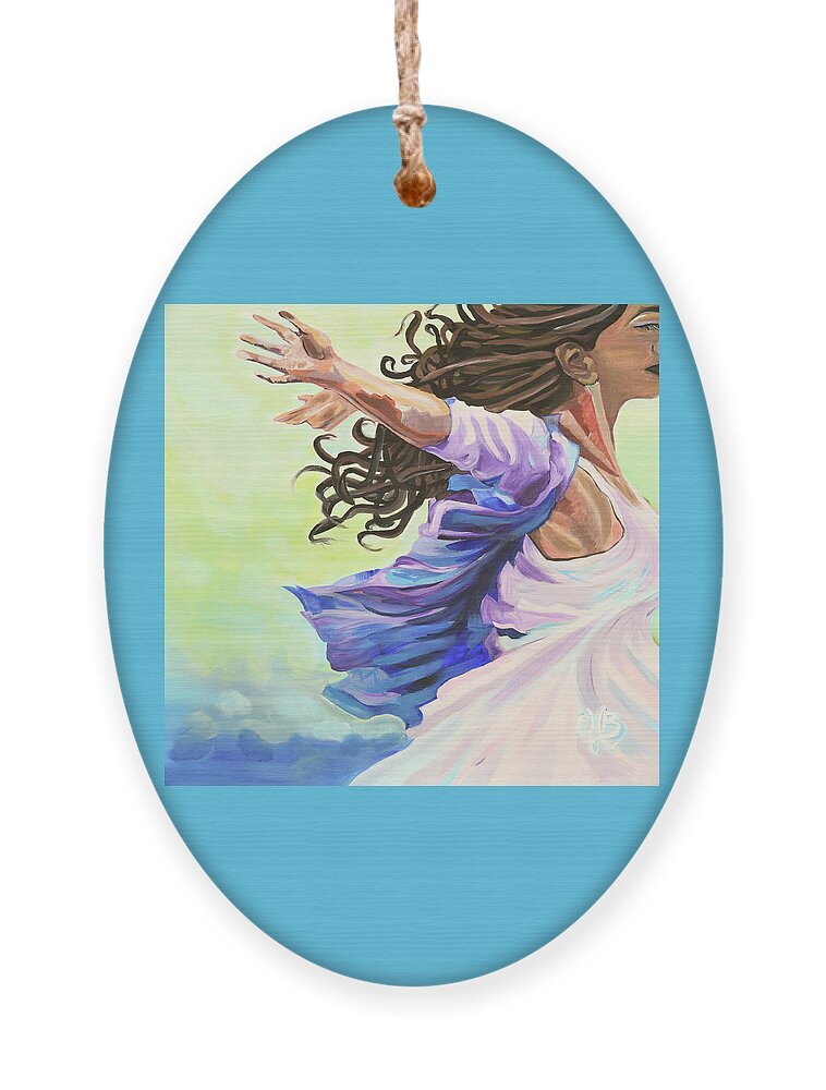 Peace Ornament featuring the painting Drift by Chiquita Howard-Bostic