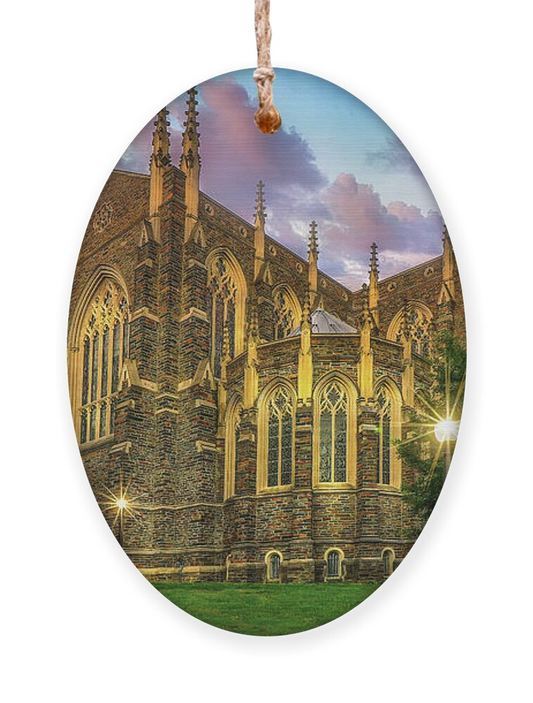 Church; Chapel; Duke Chapel Ornament featuring the photograph Duke Chapel at Durham by Shelia Hunt